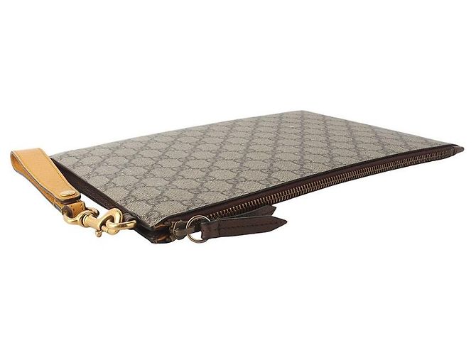 Gucci Clutch GG Supreme Neo Vintage Marrone - vista 4