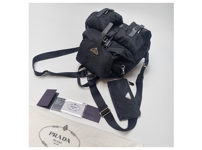 Prada Re-Nylon Rucksack mit Etui (Top Qualität, Komplettset) Schwarz - Ansicht 11