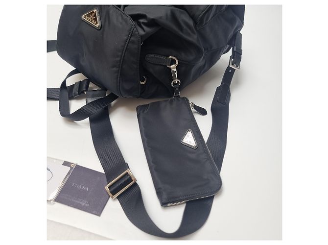 Prada Re-Nylon Rucksack mit Etui (Top Qualität, Komplettset) Schwarz - Ansicht 12