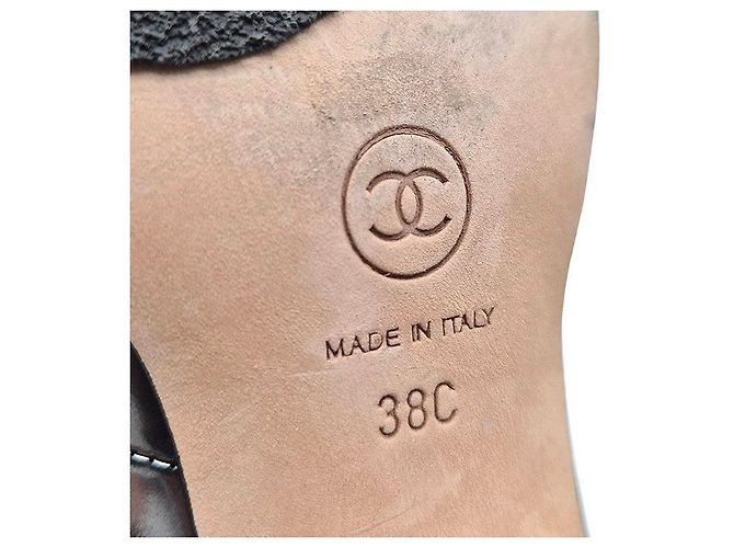 Chanel Scarpe Derby con lacci e catena Argento - vista 7
