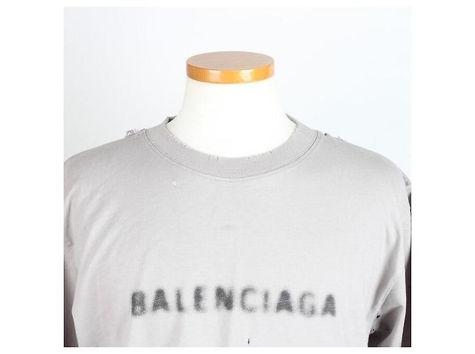 Balenciaga Vintage Jersey T-Shirt Grau Braun - Ansicht 5