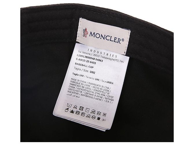 Moncler Cappellino in gabardine di cotone con patch con logo Nero - vista 10