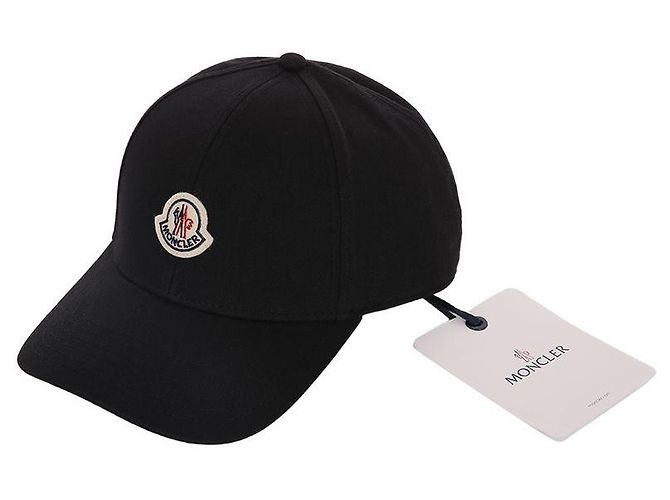 Moncler Cappellino in gabardine di cotone con patch con logo Nero - vista 11