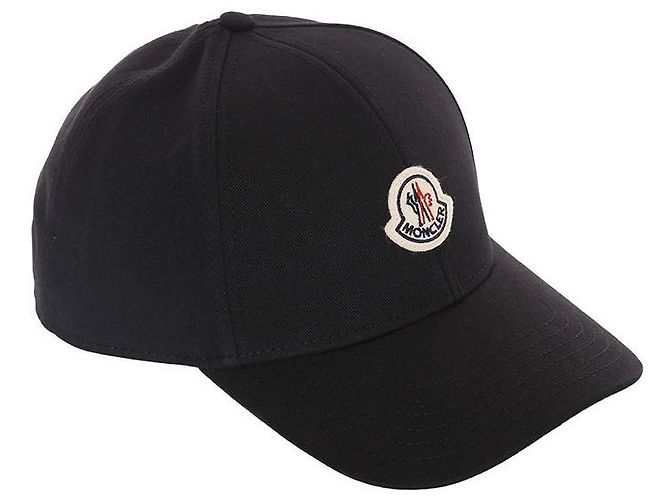 Moncler Cappellino in gabardine di cotone con patch con logo Nero - vista 3