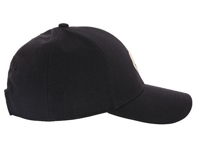 Moncler Cappellino in gabardine di cotone con patch con logo Nero - vista 4