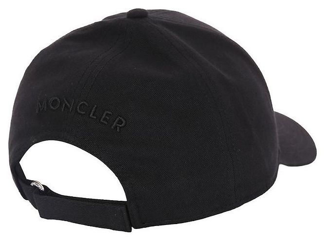 Moncler Cappellino in gabardine di cotone con patch con logo Nero - vista 5