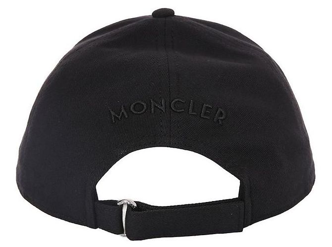 Moncler Cappellino in gabardine di cotone con patch con logo Nero - vista 6