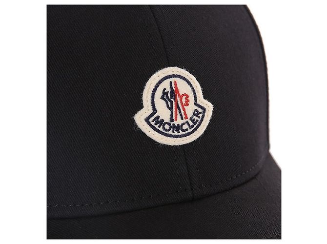 Moncler Cappellino in gabardine di cotone con patch con logo Nero - vista 7