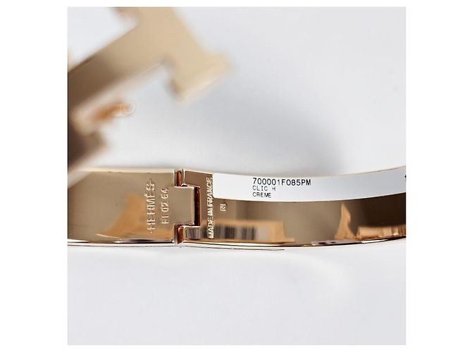 Hermès Armreif Click Blanc Cream Rose Gold Weiß - Ansicht 10