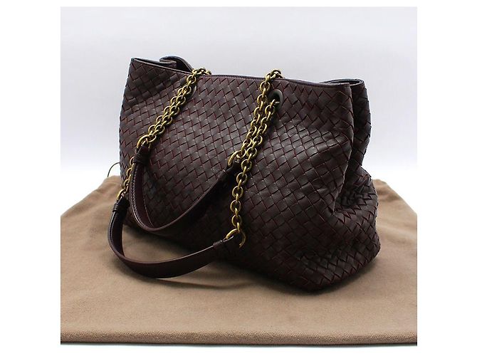 Bottega Veneta Borsa shopper a tracolla Intrecciato Burgundy media Rosso - vista 2