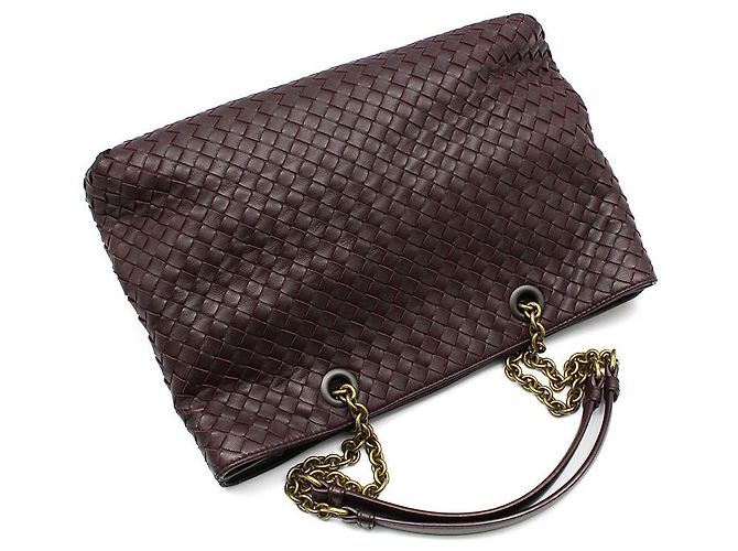 Bottega Veneta Borsa shopper a tracolla Intrecciato Burgundy media Rosso - vista 3