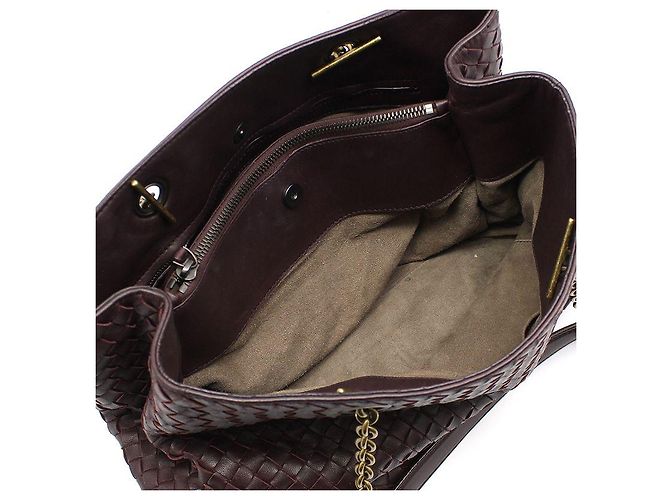 Bottega Veneta Borsa shopper a tracolla Intrecciato Burgundy media Rosso - vista 7