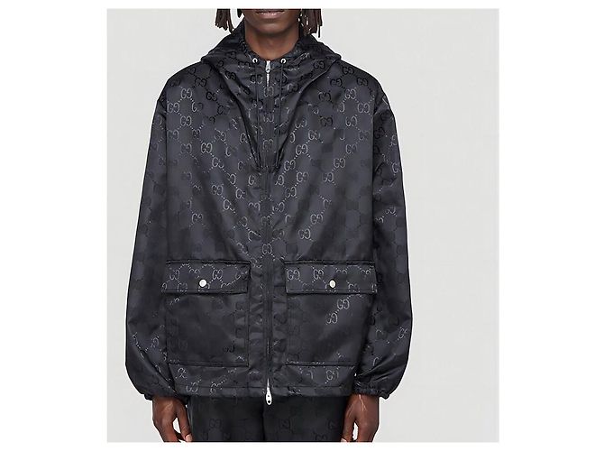 Gucci Giacca con cappuccio e zip in nylon GG Supreme Nero - vista 11