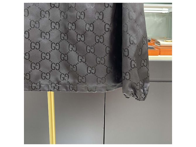 Gucci Giacca con cappuccio e zip in nylon GG Supreme Nero - vista 7