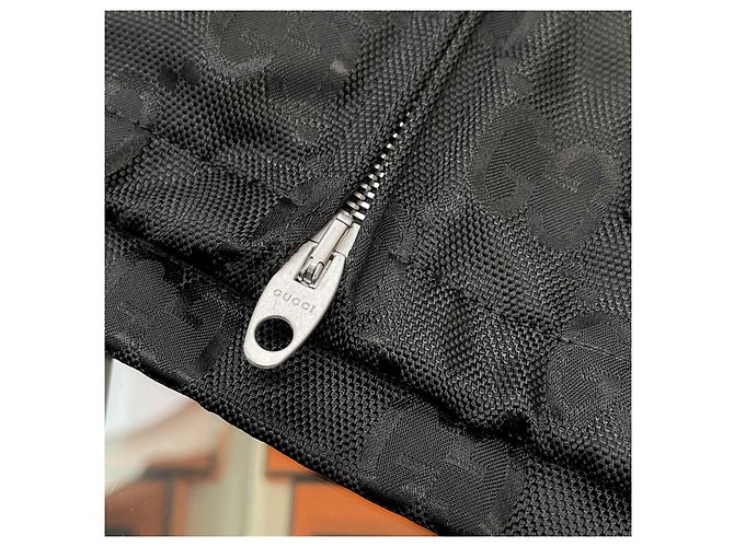 Gucci Giacca con cappuccio e zip in nylon GG Supreme Nero - vista 9