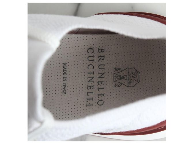 Brunello Cucinelli Tab Runner Baumwollstrick-Sneaker White Weiß - Ansicht 8