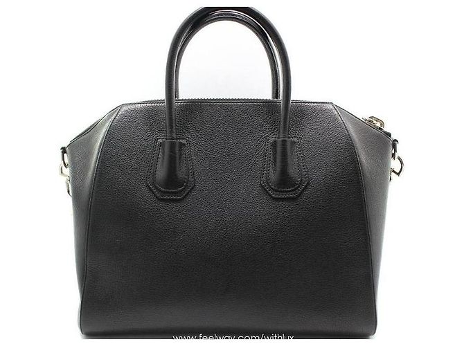 Givenchy Bolsa de ombro Medium em pele de cabra preta e prata Preto - vista 2