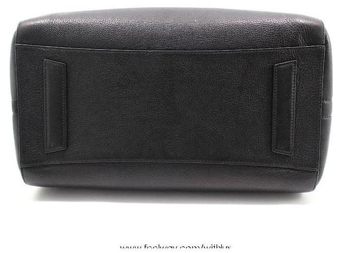 Givenchy Bolsa de ombro Medium em pele de cabra preta e prata Preto - vista 3