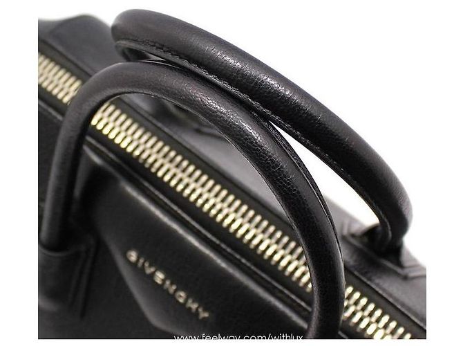 Givenchy Bolsa de ombro Medium em pele de cabra preta e prata Preto - vista 4