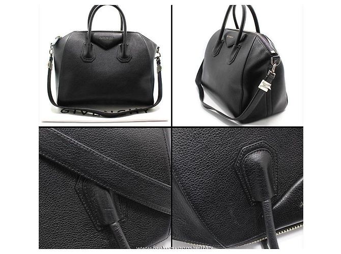 Givenchy Bolsa de ombro Medium em pele de cabra preta e prata Preto - vista 5