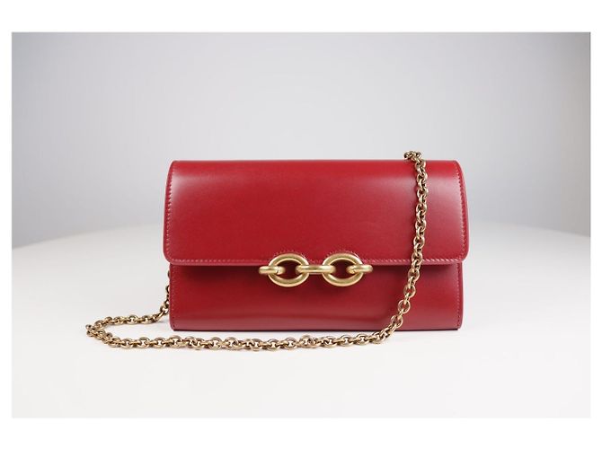 Saint Laurent LE MAILLON Shiny Leather Chain Wallet Red Multiple colors - view 2