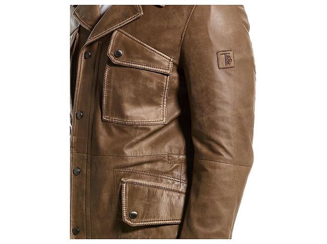 Tod's Refurbished Stone Wash Wachslederjacke Braun - Ansicht 4