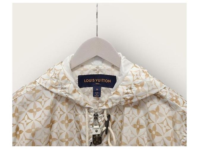 Louis Vuitton Parka corta Monogram Champaign Flower Tile Bianco - vista 2