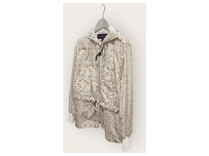 Louis Vuitton Parka corta Monogram Champaign Flower Tile Bianco - vista 3