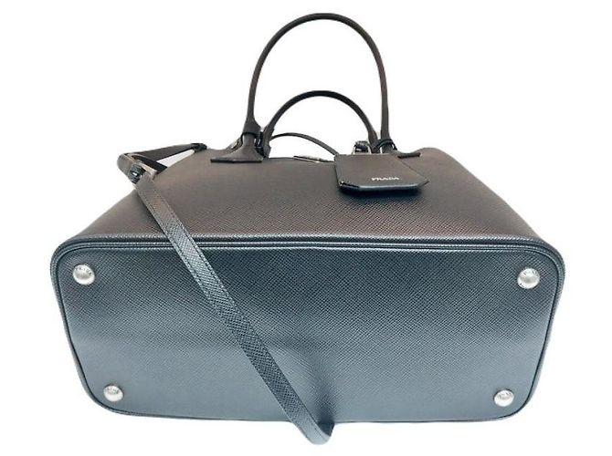 Prada Borsa Double Tote CUIR Saffiano Black con tracolla Nero - vista 4