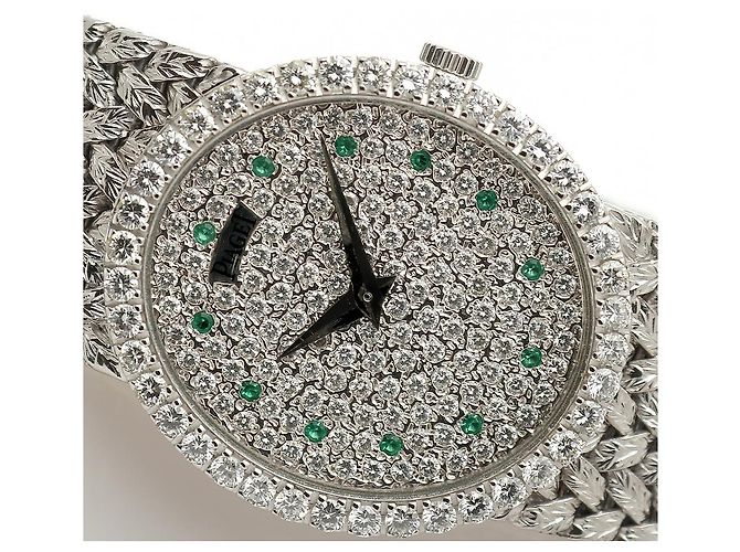 Piaget Tradition Vintage Damenuhr Extremely Oval Emerald Diamond White Gold Manuell Weiß - Ansicht 13
