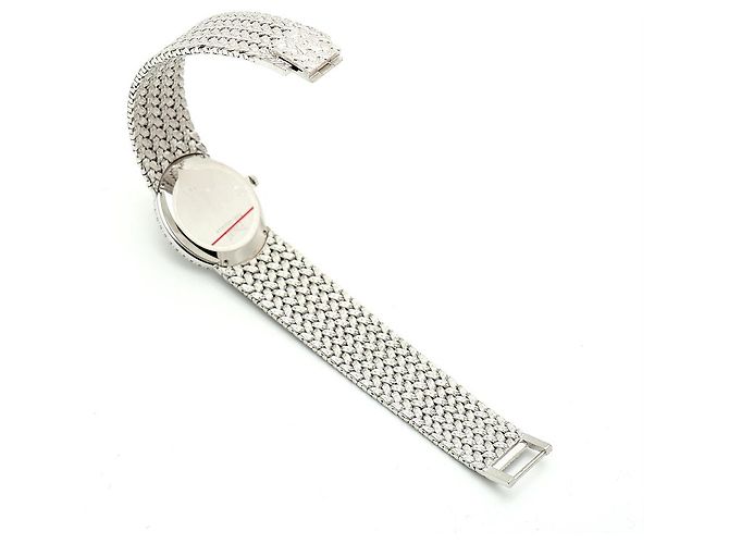 Piaget Tradition Vintage Damenuhr Extremely Oval Emerald Diamond White Gold Manuell Weiß - Ansicht 15