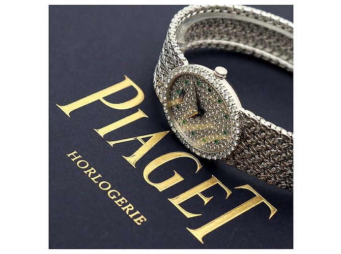 Piaget Tradition Vintage Damenuhr Extremely Oval Emerald Diamond White Gold Manuell Weiß - Ansicht 2