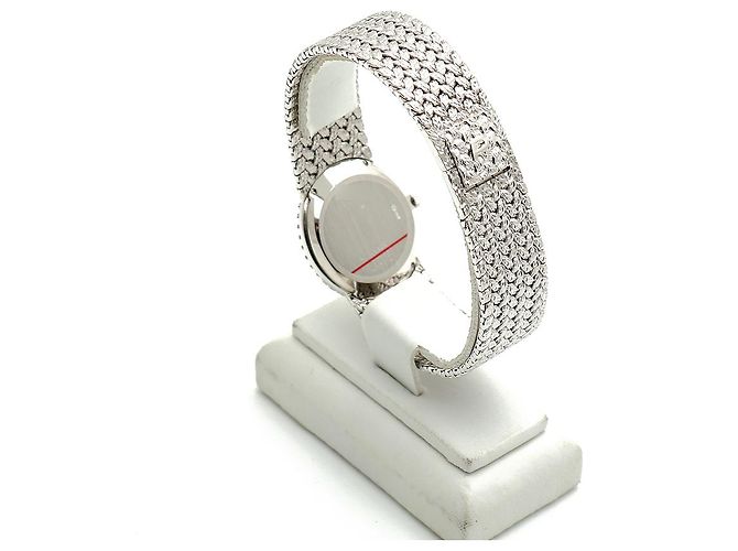 Piaget Tradition Vintage Damenuhr Extremely Oval Emerald Diamond White Gold Manuell Weiß - Ansicht 5