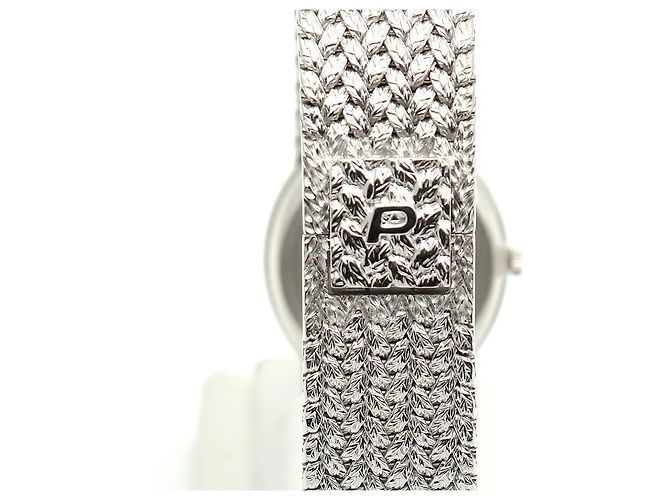 Piaget Tradition Vintage Damenuhr Extremely Oval Emerald Diamond White Gold Manuell Weiß - Ansicht 7