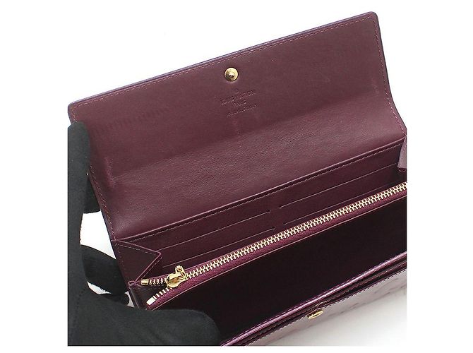 Louis Vuitton Cartera Long Sarah Monogram Vernis Púrpura - vista 8