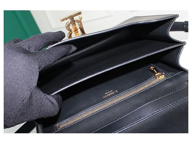 Burberry Borsa a tracolla TB Logo in pelle di vitello oro - vista 18
