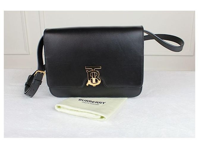 Burberry Borsa a tracolla TB Logo in pelle di vitello oro - vista 20