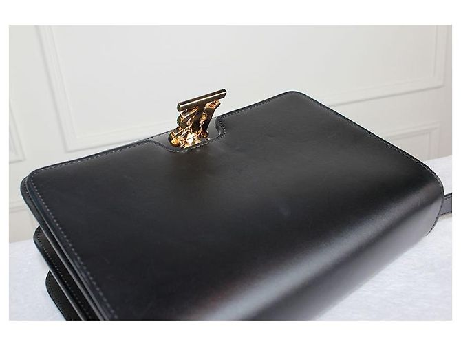 Burberry Borsa a tracolla TB Logo in pelle di vitello oro - vista 7