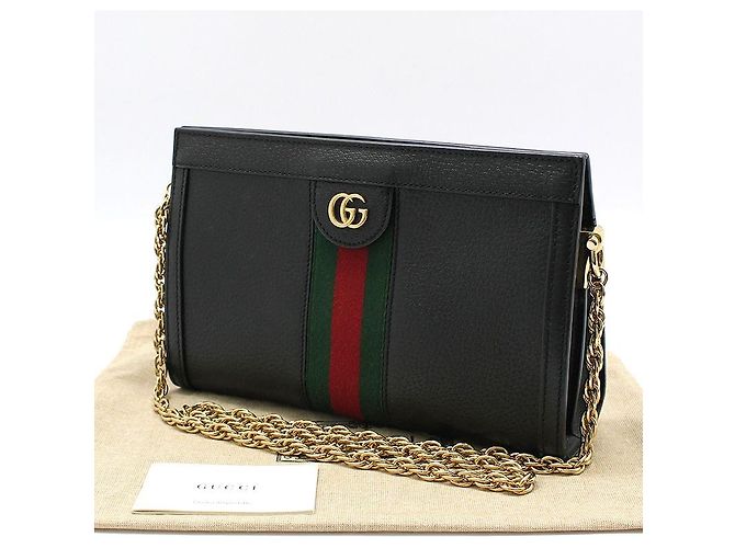 Gucci Borsa a tracolla Ophidia GG Black Gold Logo Chain Nero - vista 2