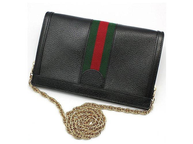 Gucci Borsa a tracolla Ophidia GG Black Gold Logo Chain Nero - vista 4