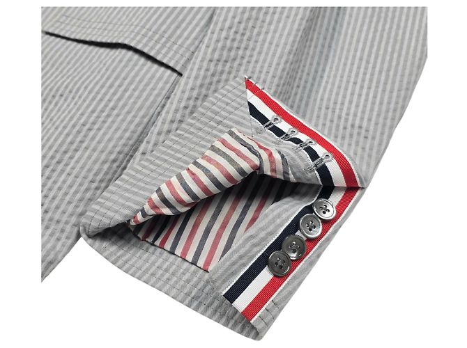 Thom Browne Seersucker-Mantel Braun - Ansicht 3