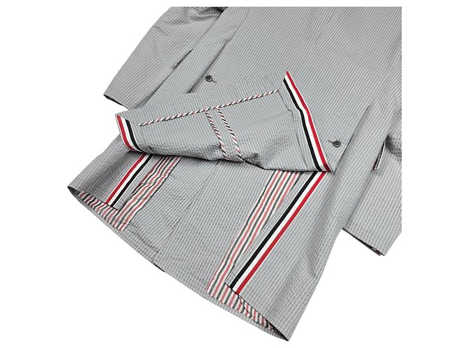 Thom Browne Seersucker-Mantel Braun - Ansicht 4