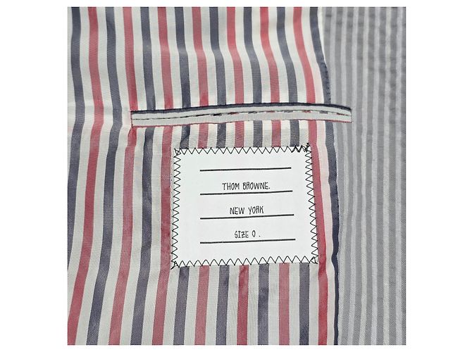 Thom Browne Seersucker-Mantel Braun - Ansicht 7