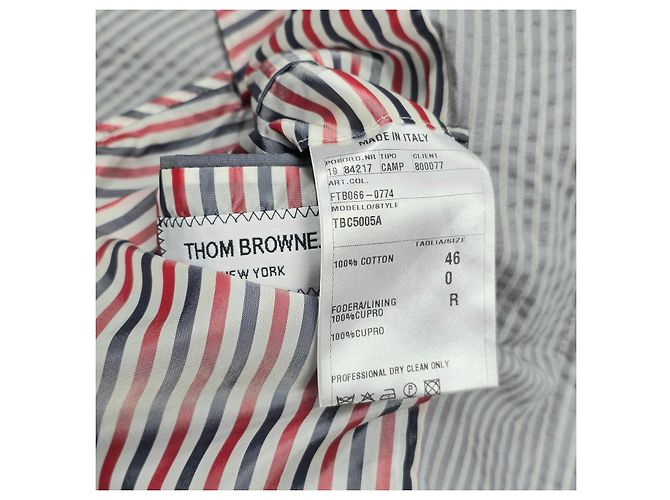Thom Browne Seersucker-Mantel Braun - Ansicht 8