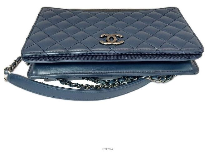 Borsa a tracolla Chanel Lambskin Two-Tone Chain Series Nero - vista 3