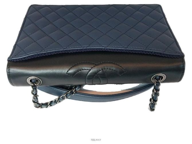 Borsa a tracolla Chanel Lambskin Two-Tone Chain Series Nero - vista 4