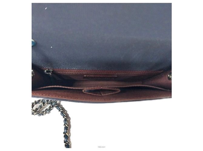Borsa a tracolla Chanel Lambskin Two-Tone Chain Series Nero - vista 7