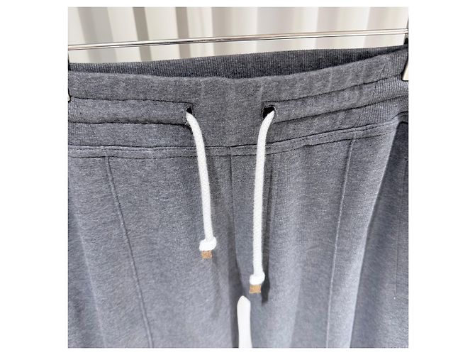 Brunello Cucinelli Baumwoll-Chino-Hose Grau Trainingshose Braun - Ansicht 5
