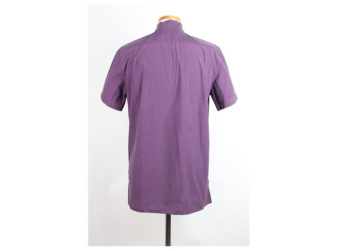 Loro Piana T-shirt a maniche corte con colletto in lino Viola Porpora - vista 2