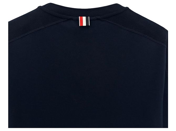 Thom Browne T-Shirt mit kurzen Ärmeln und diagonalem Armband Blau - Ansicht 10